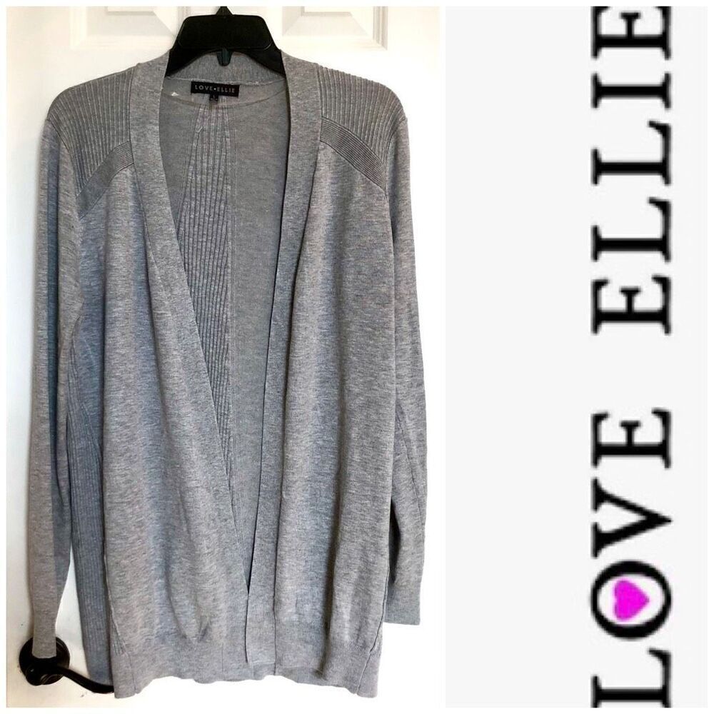 LOVE ELLIE - 🎉HP x 2 🎉NWOT - L Sz L Lightweight Open Cardigan/Light Heather Gray